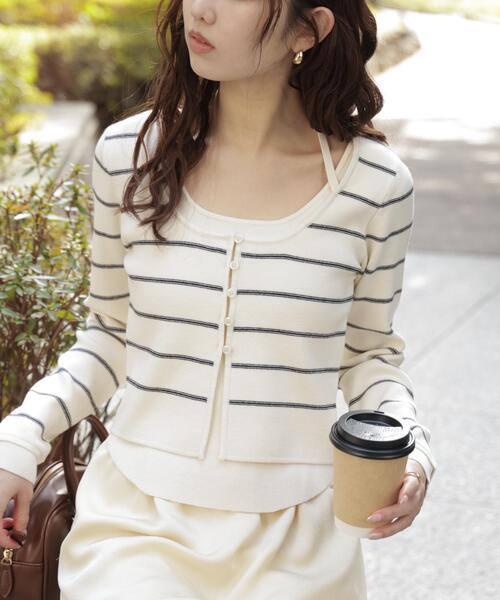 FREE'S MART（フリーズマート）の「◇キャミレイヤードクルーネックニット（ニット/セーター・レディース・グレー/ネイビー/ボルドー/ブラウン/ホワイト系その他・FREE）」の17枚目の写真