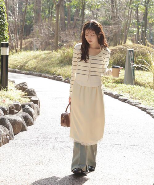 FREE'S MART（フリーズマート）の「◇キャミレイヤードクルーネックニット（ニット/セーター・レディース・グレー/ネイビー/ボルドー/ブラウン/ホワイト系その他・FREE）」の18枚目の写真