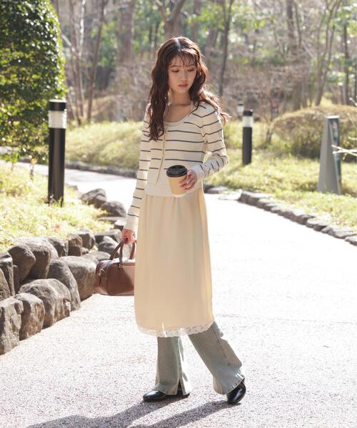 FREE'S MART（フリーズマート）の「◇キャミレイヤードクルーネックニット（ニット/セーター・レディース・グレー/ネイビー/ボルドー/ブラウン/ホワイト系その他・FREE）」の20枚目の写真