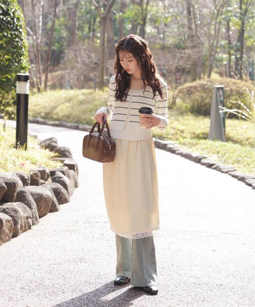 FREE'S MART（フリーズマート）の「◇キャミレイヤードクルーネックニット（ニット/セーター・レディース・グレー/ネイビー/ボルドー/ブラウン/ホワイト系その他・FREE）」の21枚目の写真