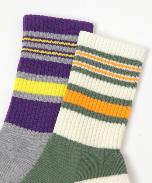 GEORGE'S(ジョージズ)の「ボーダーソックス(23~25cm/26~28cm)(ソックス/靴下・メンズ・グレー/アイボリー/グリーン・23-25cm/26-28cm)」の14枚目の写真