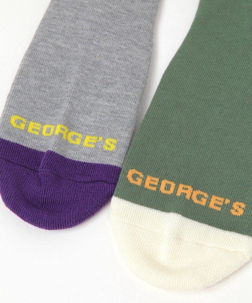 GEORGE'S(ジョージズ)の「ボーダーソックス(23~25cm/26~28cm)(ソックス/靴下・メンズ・グレー/アイボリー/グリーン・23-25cm/26-28cm)」の15枚目の写真