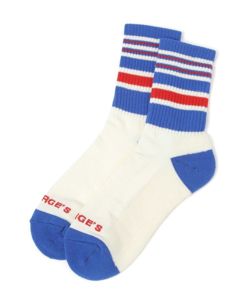 GEORGE'S(ジョージズ)の「ボーダーソックス(23~25cm/26~28cm)(ソックス/靴下・メンズ・グレー/アイボリー/グリーン・23-25cm/26-28cm)」の7枚目の写真
