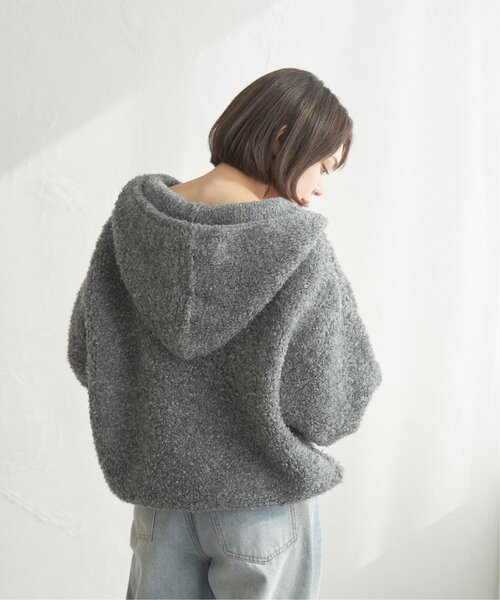 notch.(ノッチ)の「ブークレキーネックフーディニット(ニット/セーター・レディース・アイボリー/グレー・M)」の10枚目の写真