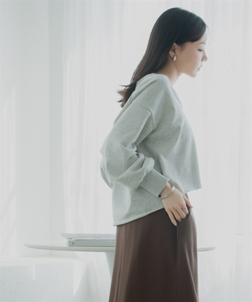 Petitjo(プッチージョ)の「小さいサイズ 深Vネックスウェットプルオーバー 低身長さん・小柄女性(スウェット・レディース・チャコール/ライトグレー・M-L/XS-S)」の10枚目の写真