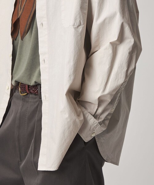 Steven Alan＞ ガーメントダイ ポプリン レギュラーカラー シャツ