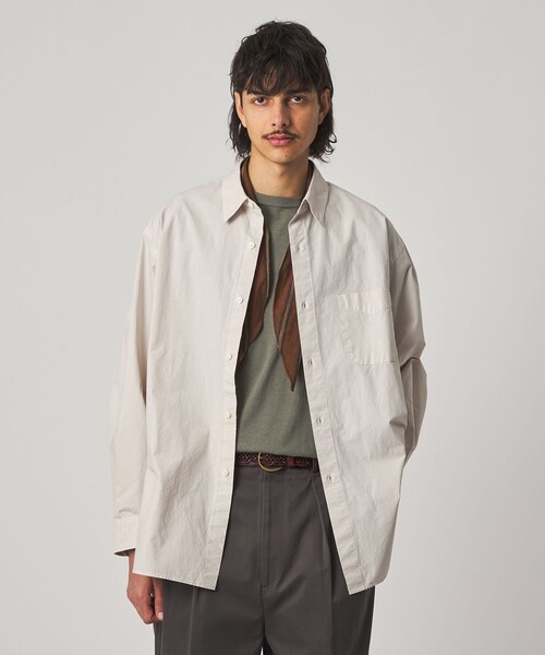 Steven Alan＞ ガーメントダイ ポプリン レギュラーカラー シャツ