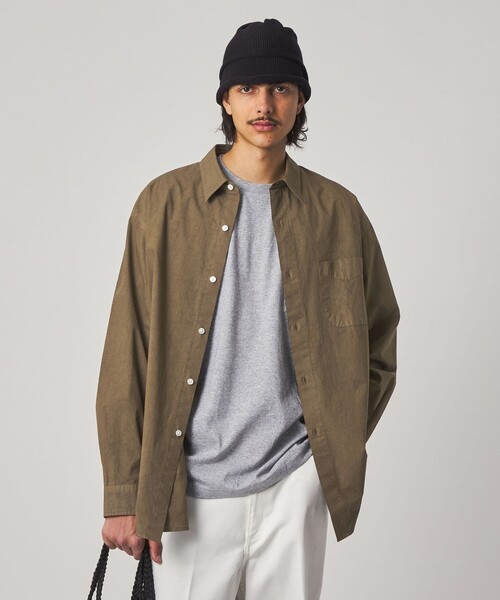 Steven Alan（スティーブンアラン）の「＜Steven Alan＞ ガーメントダイ ポプリン レギュラーカラー シャツ LOOSE（シャツ/ブラウス・メンズ・オリーブ/ナチュラル/コバルトブルー・S/M/L/XL）」の8枚目の写真