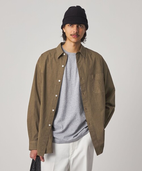 Steven Alan（スティーブンアラン）の「＜Steven Alan＞ ガーメントダイ ポプリン レギュラーカラー シャツ LOOSE（シャツ/ブラウス・メンズ・オリーブ/ナチュラル/コバルトブルー・S/M/L/XL）」の12枚目の写真