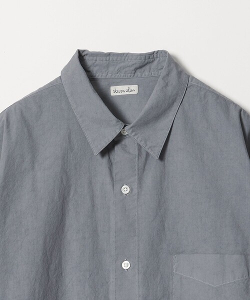 Steven Alan＞ ガーメントダイ ポプリン レギュラーカラー シャツ