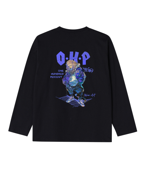 OHP（ワンハンドレッドパーセント）の「OHPxHARMONIA4 bブルートラックジャケットベーシック長袖Tシャツ（Tシャツ/カットソー・メンズ・ホワイト/ブラック・M/L/2XL/XL）」の5枚目の写真