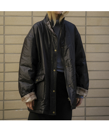 Check pointed high-neck puffer coat [KNFW04CT09]_[2color]