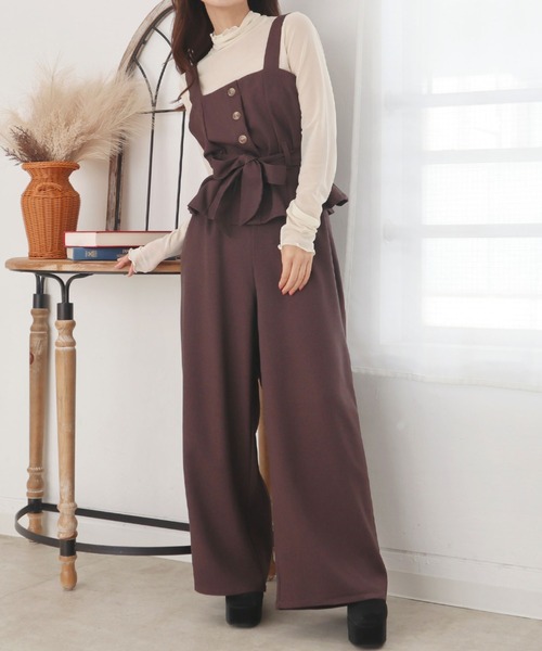 CECIL McBEE(セシルマクビー)の「ツイルビスチェセットアップ(ワンピース・レディース・ブラウン/チャコールグレー/ブラック/カーキ・MEDIUM/LARGE)」の3枚目の写真