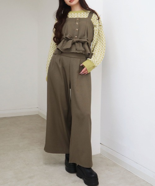 CECIL McBEE(セシルマクビー)の「ツイルビスチェセットアップ(ワンピース・レディース・ブラウン/チャコールグレー/ブラック/カーキ・MEDIUM/LARGE)」の4枚目の写真