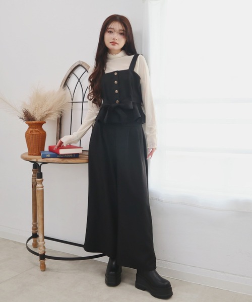 CECIL McBEE(セシルマクビー)の「ツイルビスチェセットアップ(ワンピース・レディース・ブラウン/チャコールグレー/ブラック/カーキ・MEDIUM/LARGE)」の6枚目の写真