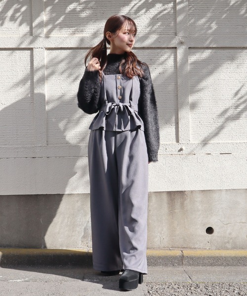 CECIL McBEE(セシルマクビー)の「ツイルビスチェセットアップ(ワンピース・レディース・ブラウン/チャコールグレー/ブラック/カーキ・MEDIUM/LARGE)」の10枚目の写真