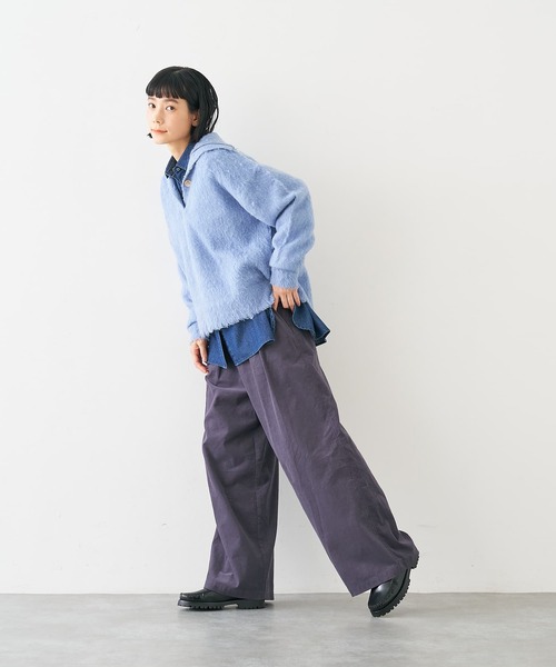 collex（コレックス）の「ヘアリースキッパープルオーバー（ニット/セーター・レディース・ブルー/アイボリー・フリー）」の8枚目の写真