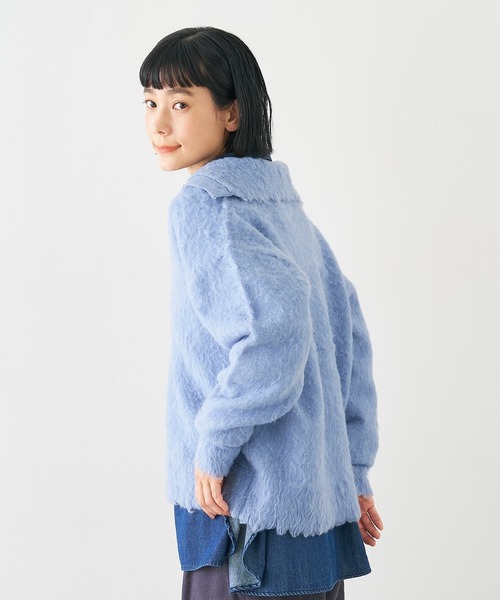 collex（コレックス）の「ヘアリースキッパープルオーバー（ニット/セーター・レディース・ブルー/アイボリー・フリー）」の11枚目の写真