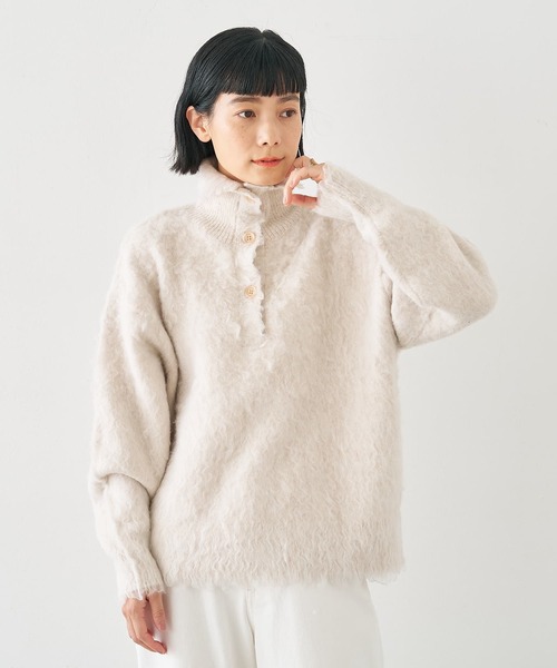 collex（コレックス）の「ヘアリースキッパープルオーバー（ニット/セーター・レディース・ブルー/アイボリー・フリー）」の16枚目の写真