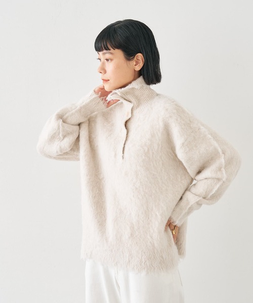 collex（コレックス）の「ヘアリースキッパープルオーバー（ニット/セーター・レディース・ブルー/アイボリー・フリー）」の17枚目の写真