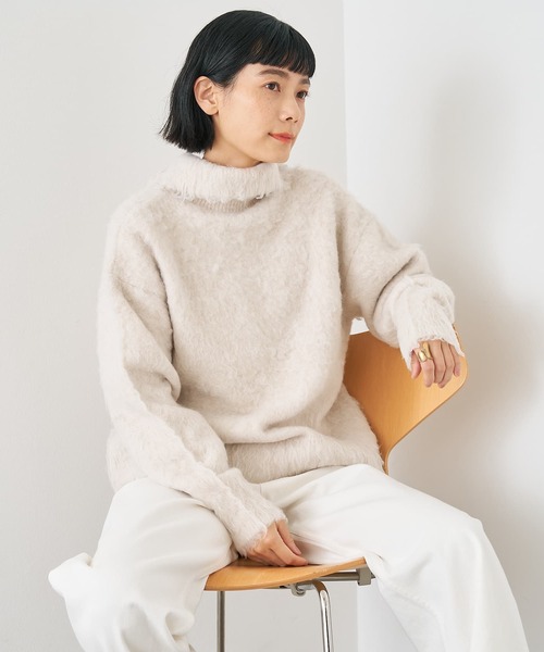 collex（コレックス）の「ヘアリースキッパープルオーバー（ニット/セーター・レディース・ブルー/アイボリー・フリー）」の19枚目の写真