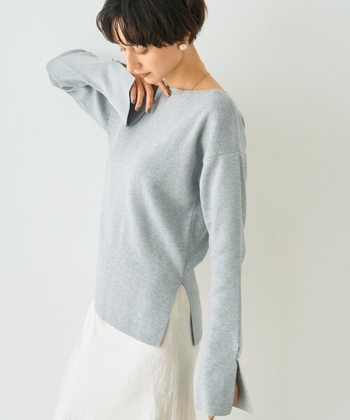 Rouge vif Anna(ルージュヴィフアンナ)の「スムーススリットニットプルオーバー(ニット/セーター・レディース・サックスブルー/グレー/イエロー・フリー)」の2枚目の写真