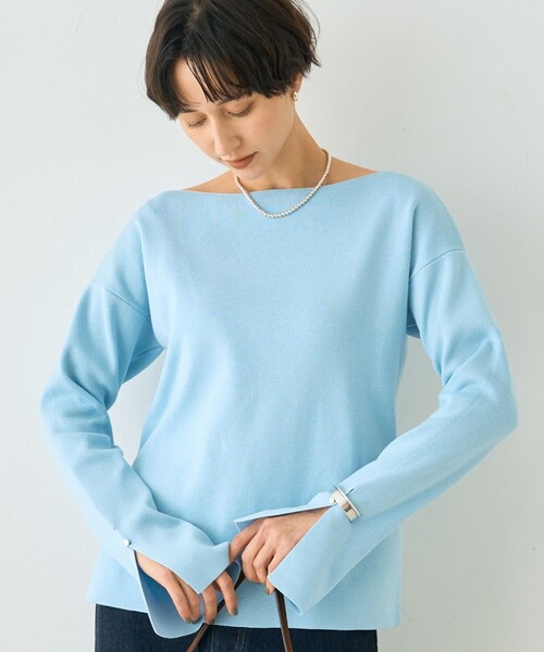 Rouge vif Anna(ルージュヴィフアンナ)の「スムーススリットニットプルオーバー(ニット/セーター・レディース・サックスブルー/グレー/イエロー・フリー)」の3枚目の写真