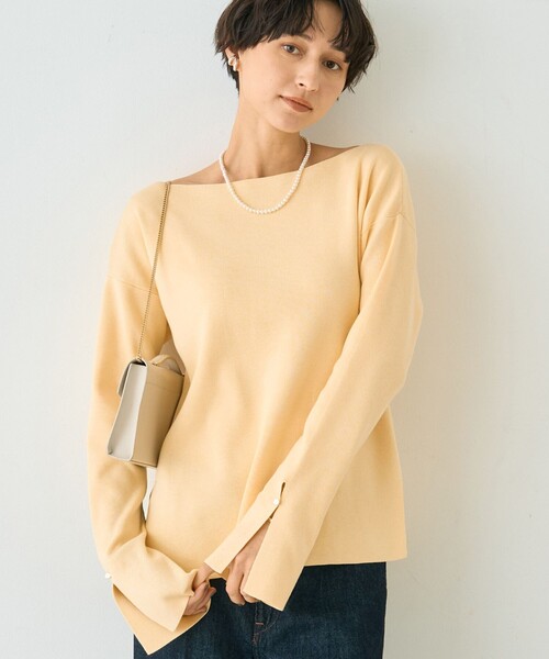 Rouge vif Anna(ルージュヴィフアンナ)の「スムーススリットニットプルオーバー(ニット/セーター・レディース・サックスブルー/グレー/イエロー・フリー)」の1枚目の写真