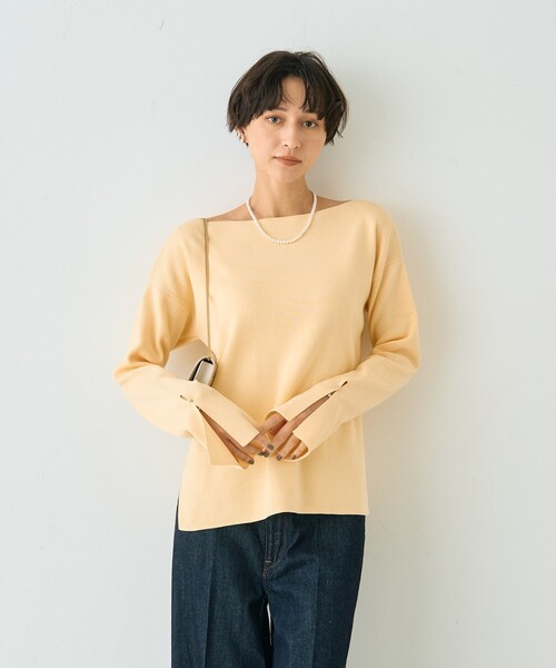 Rouge vif Anna(ルージュヴィフアンナ)の「スムーススリットニットプルオーバー(ニット/セーター・レディース・サックスブルー/グレー/イエロー・フリー)」の4枚目の写真