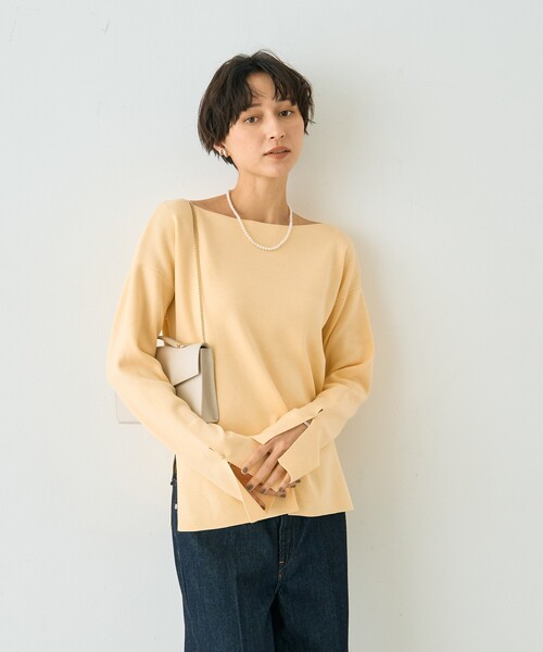 Rouge vif Anna(ルージュヴィフアンナ)の「スムーススリットニットプルオーバー(ニット/セーター・レディース・サックスブルー/グレー/イエロー・フリー)」の5枚目の写真