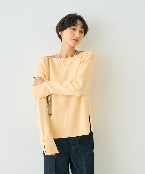 Rouge vif Anna(ルージュヴィフアンナ)の「スムーススリットニットプルオーバー(ニット/セーター・レディース・サックスブルー/グレー/イエロー・フリー)」の6枚目の写真