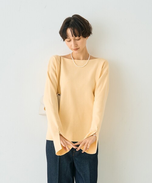 Rouge vif Anna(ルージュヴィフアンナ)の「スムーススリットニットプルオーバー(ニット/セーター・レディース・サックスブルー/グレー/イエロー・フリー)」の7枚目の写真