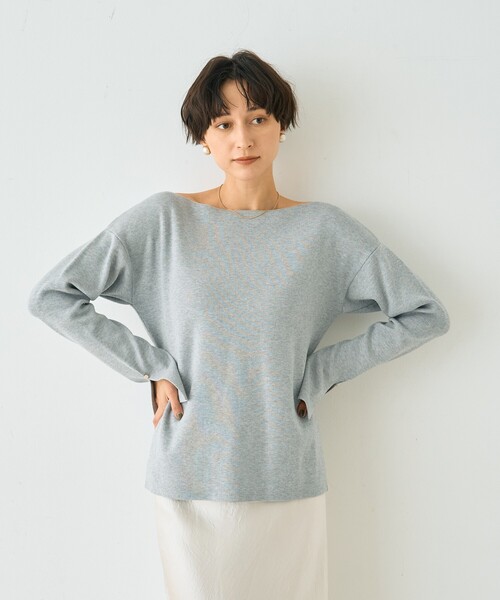 Rouge vif Anna(ルージュヴィフアンナ)の「スムーススリットニットプルオーバー(ニット/セーター・レディース・サックスブルー/グレー/イエロー・フリー)」の12枚目の写真