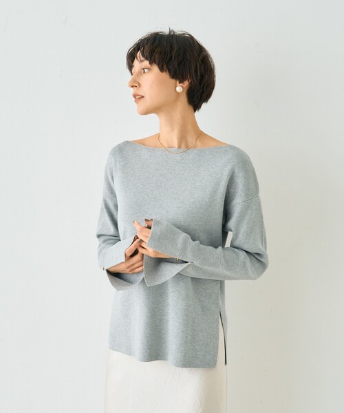 Rouge vif Anna(ルージュヴィフアンナ)の「スムーススリットニットプルオーバー(ニット/セーター・レディース・サックスブルー/グレー/イエロー・フリー)」の13枚目の写真