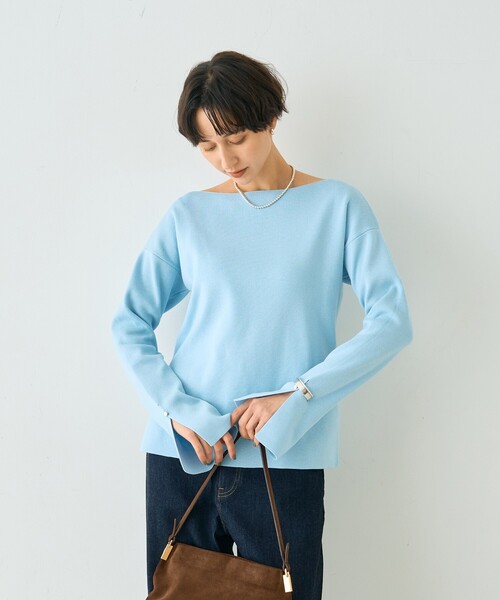 Rouge vif Anna(ルージュヴィフアンナ)の「スムーススリットニットプルオーバー(ニット/セーター・レディース・サックスブルー/グレー/イエロー・フリー)」の17枚目の写真