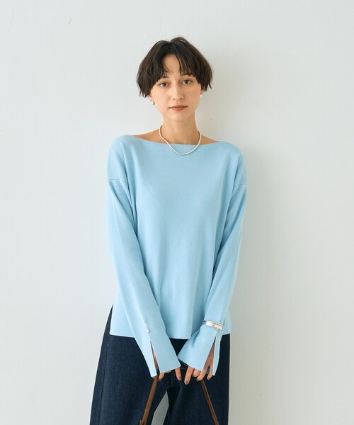 Rouge vif Anna(ルージュヴィフアンナ)の「スムーススリットニットプルオーバー(ニット/セーター・レディース・サックスブルー/グレー/イエロー・フリー)」の18枚目の写真