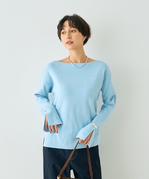 Rouge vif Anna(ルージュヴィフアンナ)の「スムーススリットニットプルオーバー(ニット/セーター・レディース・サックスブルー/グレー/イエロー・フリー)」の19枚目の写真