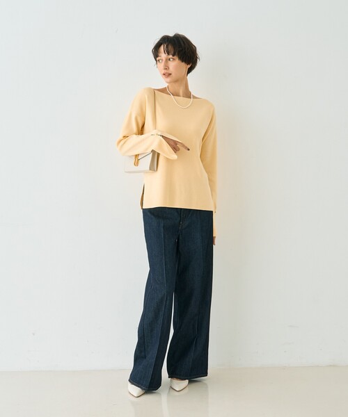 Rouge vif Anna(ルージュヴィフアンナ)の「スムーススリットニットプルオーバー/春服/オフィスカジュアル(ニット/セーター・レディース・サックスブルー/グレー/イエロー・フリー)」の12枚目の写真