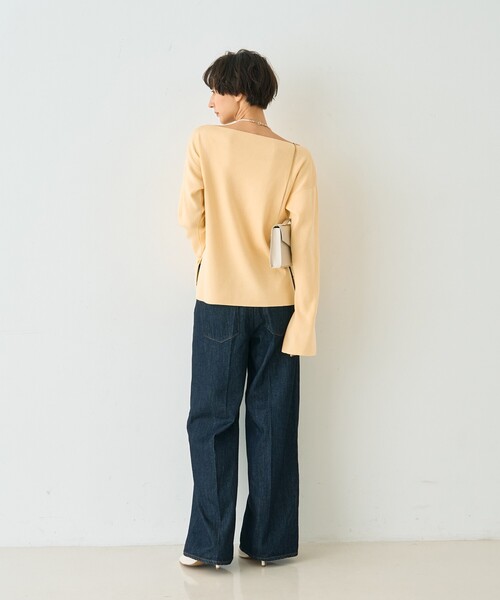 Rouge vif Anna(ルージュヴィフアンナ)の「スムーススリットニットプルオーバー/春服/オフィスカジュアル(ニット/セーター・レディース・サックスブルー/グレー/イエロー・フリー)」の9枚目の写真