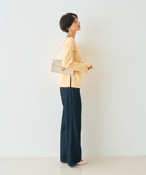 Rouge vif Anna(ルージュヴィフアンナ)の「スムーススリットニットプルオーバー/春服/オフィスカジュアル(ニット/セーター・レディース・サックスブルー/グレー/イエロー・フリー)」の7枚目の写真