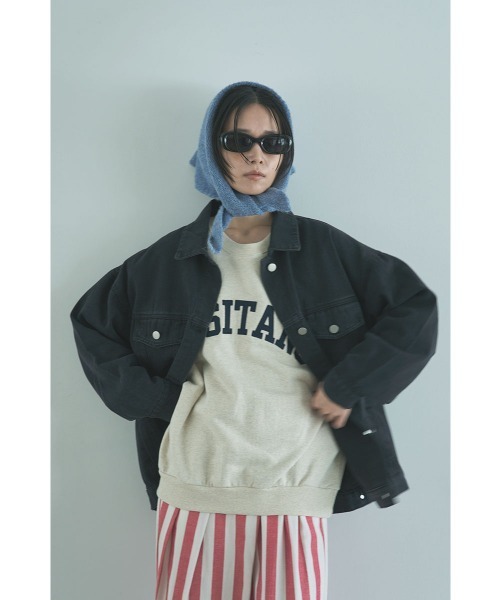 marjour(マージュール)の「KNITTED TRIANGULAR SCARF(ストール/ショール・レディース・ブルー/グレー・FREE)」の12枚目の写真