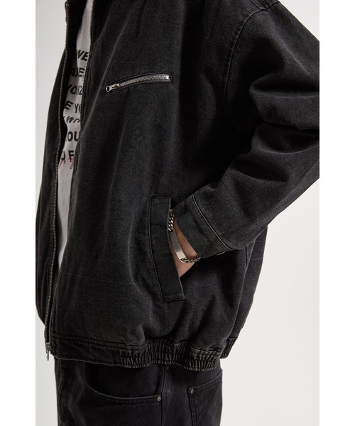 CREO STORE(クレオストア)の「【IAMU】Unisex Outer(Denim) デニムオーバージャケット(ブルゾン・レディース・ブラック系その他・FREE)」の2枚目の写真