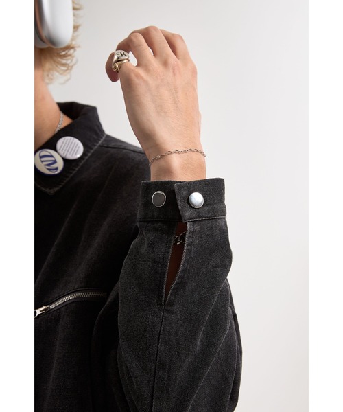 CREO STORE(クレオストア)の「【IAMU】Unisex Outer(Denim) デニムオーバージャケット(ブルゾン・レディース・ブラック系その他・FREE)」の3枚目の写真