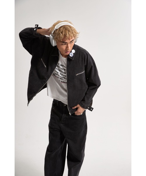 CREO STORE(クレオストア)の「【IAMU】Unisex Outer(Denim) デニムオーバージャケット(ブルゾン・レディース・ブラック系その他・FREE)」の5枚目の写真