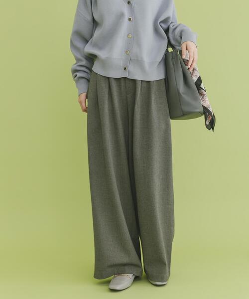 ITEMS URBANRESEARCH（アイテムズ アーバンリサーチ）の「ウールライクイージーパンツ（その他パンツ・レディース・ベージュ/チャコールグレー・FREE）」の6枚目の写真