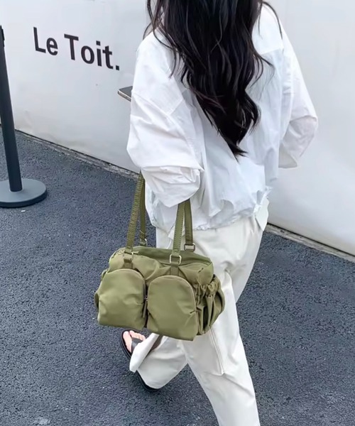 enlit(エンリット)の「【 enlit / エンリット 】 ダブルポケット ショルダーバッグ(ショルダーバッグ・レディース・アイボリー/ブラック/カーキ・FREE)」の1枚目の写真