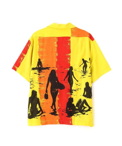 Schott(ショット)の「Schott/ショット/BEACH GIRLS RAYON SHIRT/ビーチガール レーヨンシャツ(シャツ/ブラウス・メンズ・チャコールグレー/イエロー・M/L/XL/2XL)」の3枚目の写真