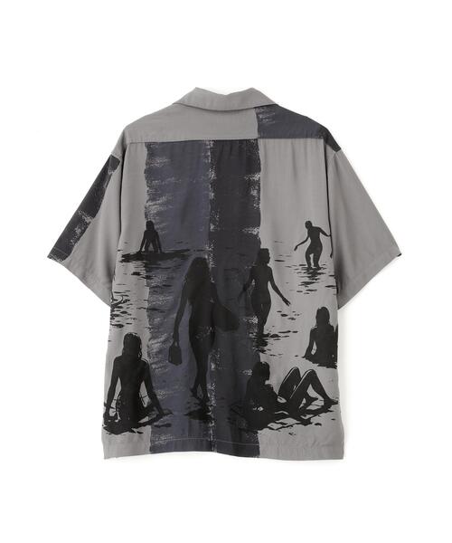 Schott(ショット)の「Schott/ショット/BEACH GIRLS RAYON SHIRT/ビーチガール レーヨンシャツ(シャツ/ブラウス・メンズ・チャコールグレー/イエロー・M/L/XL/2XL)」の6枚目の写真