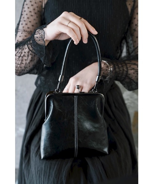 SALTMINT（ソルトミント）の「がま口フェイクレザー2WAYバッグ（ショルダーバッグ・レディース・ブラウン/ブラック・FREE）」の2枚目の写真