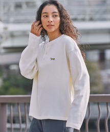 レディースのTシャツ/カットソー（長袖 / ヘンリーネック
